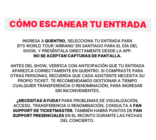 ¿Cómo escanear tu entrada?